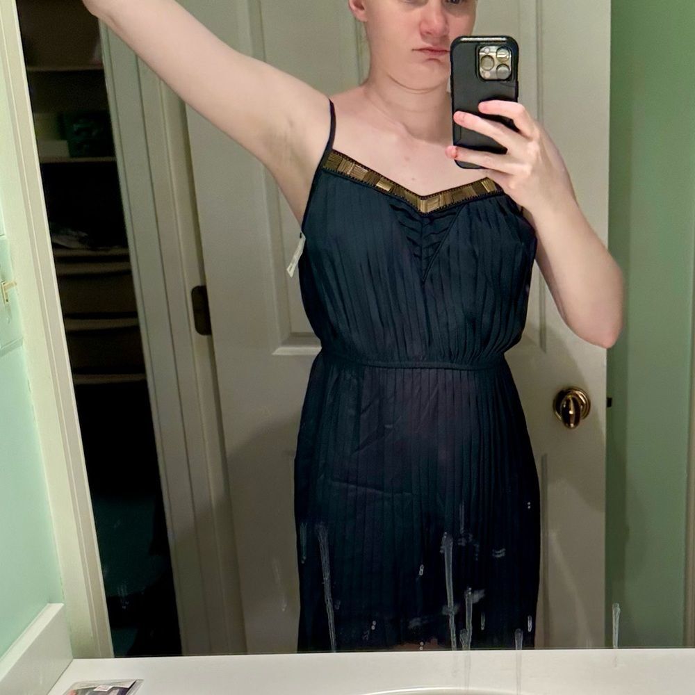 Sugarlips Navy and Gold Mini Dress